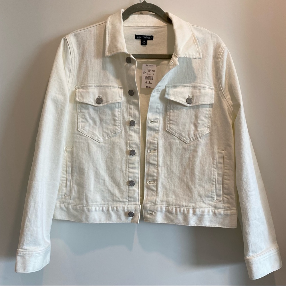 J Crew White Jean Jacket, Size M, NWT